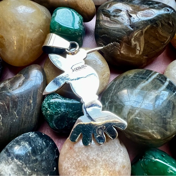 Sterling Silver Multi Stone Hummingbird Pendant - Picture 3 of 10